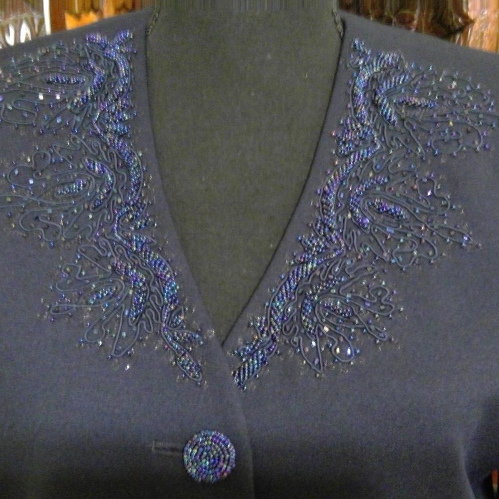 John Meyer of Norwich, Navy Sequin Two Piece Suit